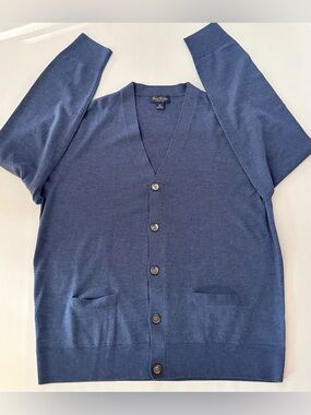 Brooks Brothers Men’s Sweater Cardigan Saxxon Wool Merino New size XXL